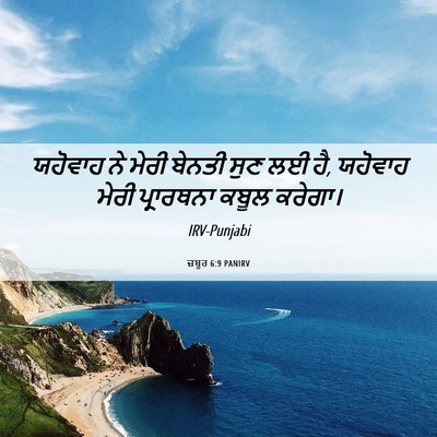 Picture 06 - ਜ਼ਬੂਰ 6:9 PANIRV - ਯਹੋਵਾਹ ਨੇ ਮੇਰੀ - Bible Verse Picture