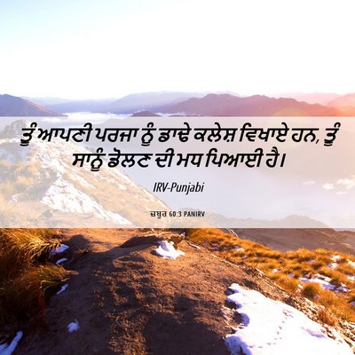 Picture 06 - ਜ਼ਬੂਰ 60:3 PANIRV - ਤੂੰ ਆਪਣੀ ਪਰਜਾ ਨੂੰ - Bible Verse Picture