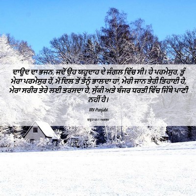 Picture 06 - ਜ਼ਬੂਰ 63:1 PANIRV - ਦਾਊਦ ਦਾ ਭਜਨ, ਜਦੋਂ - Bible Verse Picture