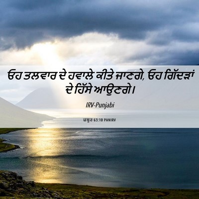 Picture 06 - ਜ਼ਬੂਰ 63:10 PANIRV - ਓਹ ਤਲਵਾਰ ਦੇ ਹਵਾਲੇ - Bible Verse Picture