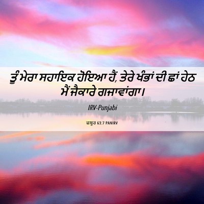 Picture 06 - ਜ਼ਬੂਰ 63:7 PANIRV - ਤੂੰ ਮੇਰਾ ਸਹਾਇਕ - Bible Verse Picture