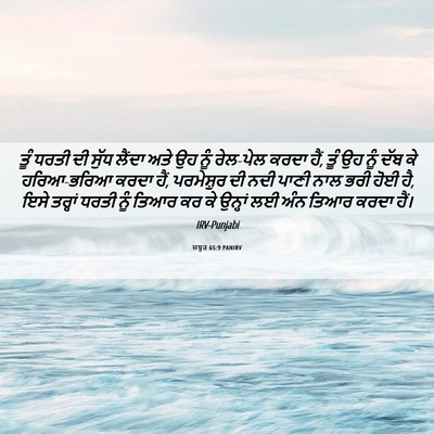Picture 06 - ਜ਼ਬੂਰ 65:9 PANIRV - ਤੂੰ ਧਰਤੀ ਦੀ ਸੁੱਧ - Bible Verse Picture