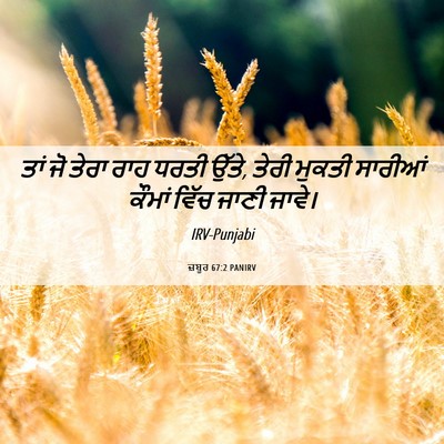 Picture 06 - ਜ਼ਬੂਰ 67:2 PANIRV - ਤਾਂ ਜੋ ਤੇਰਾ ਰਾਹ - Bible Verse Picture