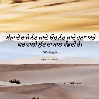 Picture 06 - ਜ਼ਬੂਰ 68:12 PANIRV - “ਸੈਨਾਂ ਦੇ ਰਾਜੇ ਨੱਠ - Bible Verse Picture