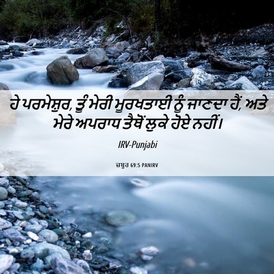 Picture 06 - ਜ਼ਬੂਰ 69:5 PANIRV - ਹੇ ਪਰਮੇਸ਼ੁਰ, ਤੂੰ - Bible Verse Picture