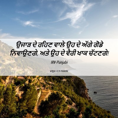 Picture 06 - ਜ਼ਬੂਰ 72:9 PANIRV - ਉਜਾੜ ਦੇ ਰਹਿਣ ਵਾਲੇ - Bible Verse Picture