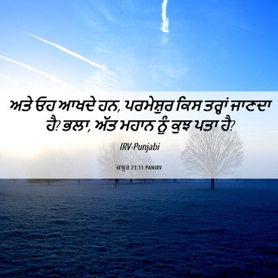 Picture 06 - ਜ਼ਬੂਰ 73:11 PANIRV - ਅਤੇ ਓਹ ਆਖਦੇ ਹਨ, - Bible Verse Picture
