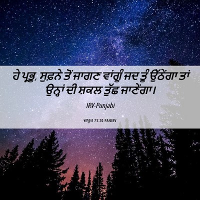 Picture 06 - ਜ਼ਬੂਰ 73:20 PANIRV - ਹੇ ਪ੍ਰਭੂ, ਸੁਫ਼ਨੇ - Bible Verse Picture
