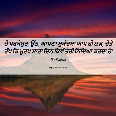 Picture 06 - ਜ਼ਬੂਰ 74:22 PANIRV - ਹੇ ਪਰਮੇਸ਼ੁਰ, ਉੱਠ, - Bible Verse Picture