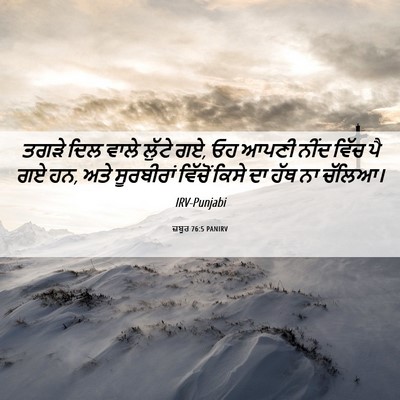Picture 06 - ਜ਼ਬੂਰ 76:5 PANIRV - ਤਗੜੇ ਦਿਲ ਵਾਲੇ - Bible Verse Picture