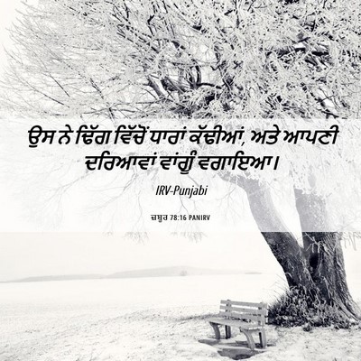 Picture 06 - ਜ਼ਬੂਰ 78:16 PANIRV - ਉਸ ਨੇ ਢਿੱਗ ਵਿੱਚੋਂ - Bible Verse Picture