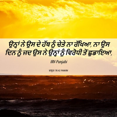 Picture 06 - ਜ਼ਬੂਰ 78:42 PANIRV - ਉਨ੍ਹਾਂ ਨੇ ਉਸ ਦੇ ਹੱਥ - Bible Verse Picture
