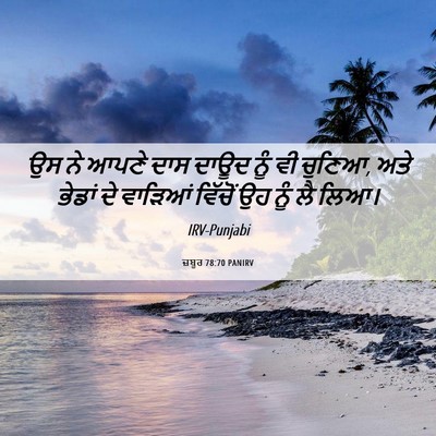 Picture 06 - ਜ਼ਬੂਰ 78:70 PANIRV - ਉਸ ਨੇ ਆਪਣੇ ਦਾਸ ਦਾਊਦ - Bible Verse Picture