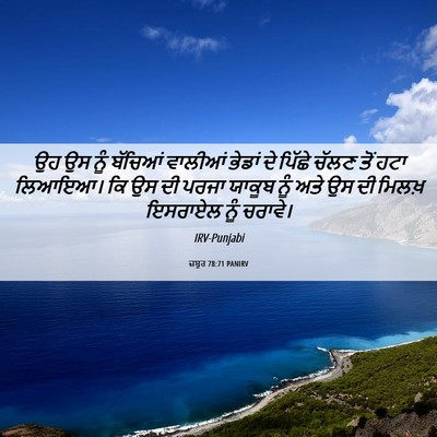 Picture 06 - ਜ਼ਬੂਰ 78:71 PANIRV - ਉਹ ਉਸ ਨੂੰ ਬੱਚਿਆਂ - Bible Verse Picture