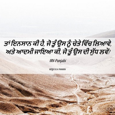 Picture 06 - ਜ਼ਬੂਰ 8:4 PANIRV - ਤਾਂ ਇਨਸਾਨ ਕੀ ਹੈ, ਜੋ - Bible Verse Picture