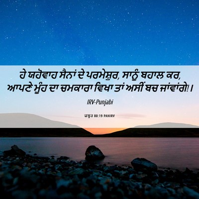 Picture 06 - ਜ਼ਬੂਰ 80:19 PANIRV - ਹੇ ਯਹੋਵਾਹ ਸੈਨਾਂ ਦੇ - Bible Verse Picture