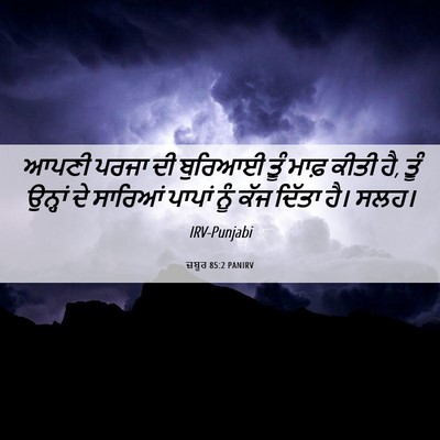 Picture 06 - ਜ਼ਬੂਰ 85:2 PANIRV - ਆਪਣੀ ਪਰਜਾ ਦੀ - Bible Verse Picture