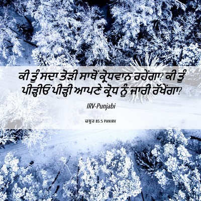 Picture 06 - ਜ਼ਬੂਰ 85:5 PANIRV - ਕੀ ਤੂੰ ਸਦਾ ਤੋੜੀ - Bible Verse Picture