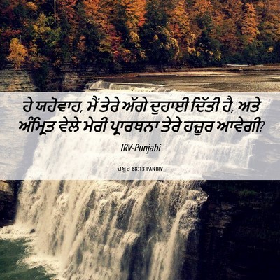 Picture 06 - ਜ਼ਬੂਰ 88:13 PANIRV - ਹੇ ਯਹੋਵਾਹ, ਮੈਂ ਤੇਰੇ - Bible Verse Picture