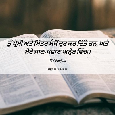 Picture 06 - ਜ਼ਬੂਰ 88:18 PANIRV - ਤੂੰ ਪ੍ਰੇਮੀ ਅਤੇ - Bible Verse Picture