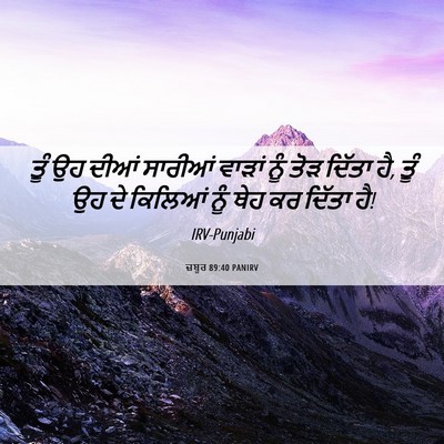 Picture 06 - ਜ਼ਬੂਰ 89:40 PANIRV - ਤੂੰ ਉਹ ਦੀਆਂ ਸਾਰੀਆਂ - Bible Verse Picture