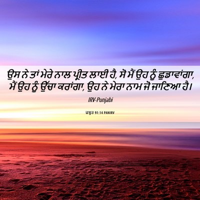 Picture 06 - ਜ਼ਬੂਰ 91:14 PANIRV - ਉਸ ਨੇ ਤਾਂ ਮੇਰੇ ਨਾਲ - Bible Verse Picture
