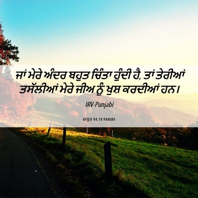 Picture 06 - ਜ਼ਬੂਰ 94:19 PANIRV - ਜਾਂ ਮੇਰੇ ਅੰਦਰ ਬਹੁਤ - Bible Verse Picture