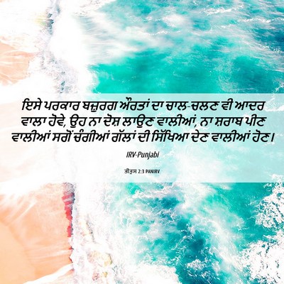 Picture 06 - ਤੀਤੁਸ 2:3 PANIRV - ਇਸੇ ਪਰਕਾਰ ਬਜ਼ੁਰਗ - Bible Verse Picture