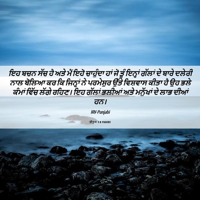 Picture 06 - ਤੀਤੁਸ 3:8 PANIRV - ਇਹ ਬਚਨ ਸੱਚ ਹੈ ਅਤੇ - Bible Verse Picture
