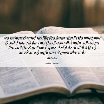 Picture 06 - ਦਾਨੀਏਲ 1:8 PANIRV - ਪਰ ਦਾਨੀਏਲ ਨੇ ਆਪਣੇ - Bible Verse Picture