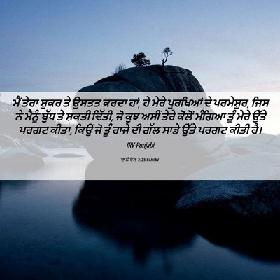 Picture 06 - ਦਾਨੀਏਲ 2:23 PANIRV - ਮੈਂ ਤੇਰਾ ਸ਼ੁਕਰ ਤੇ - Bible Verse Picture