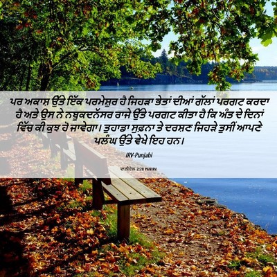 Picture 06 - ਦਾਨੀਏਲ 2:28 PANIRV - ਪਰ ਅਕਾਸ਼ ਉੱਤੇ ਇੱਕ - Bible Verse Picture