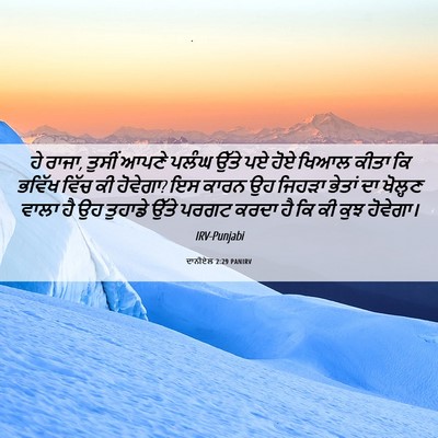 Picture 06 - ਦਾਨੀਏਲ 2:29 PANIRV - ਹੇ ਰਾਜਾ, ਤੁਸੀਂ ਆਪਣੇ - Bible Verse Picture