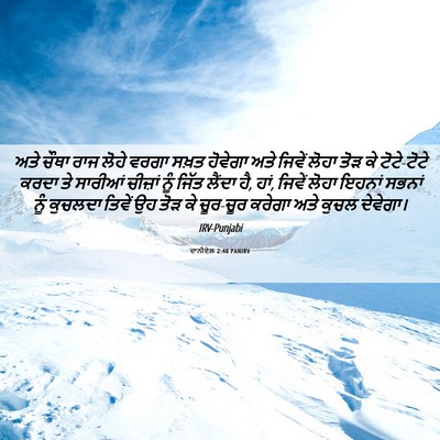 Picture 06 - ਦਾਨੀਏਲ 2:40 PANIRV - ਅਤੇ ਚੌਥਾ ਰਾਜ ਲੋਹੇ - Bible Verse Picture