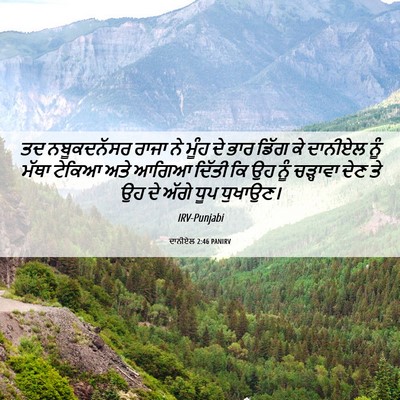 Picture 06 - ਦਾਨੀਏਲ 2:46 PANIRV - ਤਦ ਨਬੂਕਦਨੱਸਰ ਰਾਜਾ - Bible Verse Picture
