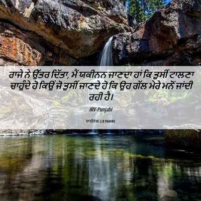 Picture 06 - ਦਾਨੀਏਲ 2:8 PANIRV - ਰਾਜੇ ਨੇ ਉੱਤਰ ਦਿੱਤਾ, - Bible Verse Picture