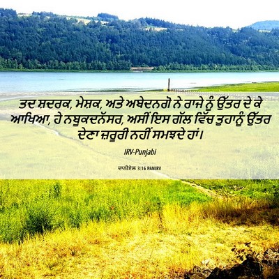 Picture 06 - ਦਾਨੀਏਲ 3:16 PANIRV - ਤਦ ਸ਼ਦਰਕ, ਮੇਸ਼ਕ, - Bible Verse Picture