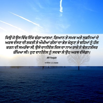 Picture 06 - ਦਾਨੀਏਲ 5:12 PANIRV - ਕਿਉਂ ਜੋ ਉਸ ਵਿੱਚ ਇੱਕ - Bible Verse Picture