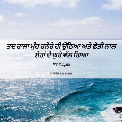 Picture 06 - ਦਾਨੀਏਲ 6:19 PANIRV - ਤਦ ਰਾਜਾ ਮੂੰਹ ਹਨੇਰੇ - Bible Verse Picture