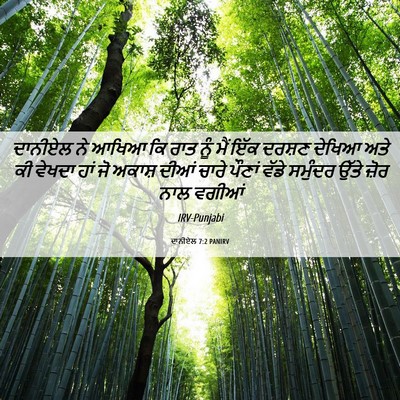 Picture 06 - ਦਾਨੀਏਲ 7:2 PANIRV - ਦਾਨੀਏਲ ਨੇ ਆਖਿਆ ਕਿ - Bible Verse Picture