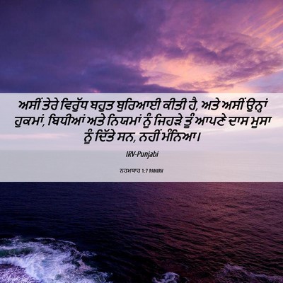 Picture 06 - ਨਹਮਯਾਹ 1:7 PANIRV - ਅਸੀਂ ਤੇਰੇ ਵਿਰੁੱਧ - Bible Verse Picture