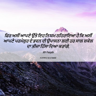 Picture 06 - ਨਹਮਯਾਹ 10:32 PANIRV - ਫਿਰ ਅਸੀਂ ਆਪਣੇ ਉੱਤੇ - Bible Verse Picture
