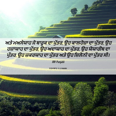 Picture 06 - ਨਹਮਯਾਹ 11:5 PANIRV - ਅਤੇ ਮਅਸੇਯਾਹ ਜੋ - Bible Verse Picture