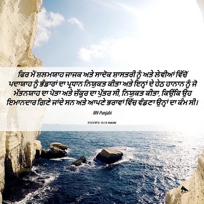 Picture 06 - ਨਹਮਯਾਹ 13:13 PANIRV - ਫਿਰ ਮੈਂ ਸ਼ਲਮਯਾਹ - Bible Verse Picture