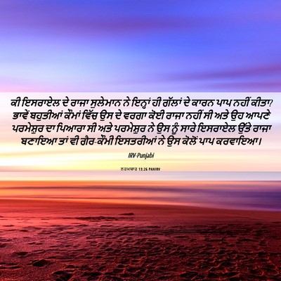 Picture 06 - ਨਹਮਯਾਹ 13:26 PANIRV - ਕੀ ਇਸਰਾਏਲ ਦੇ ਰਾਜਾ - Bible Verse Picture
