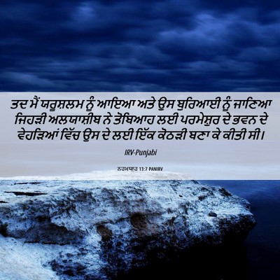 Picture 06 - ਨਹਮਯਾਹ 13:7 PANIRV - ਤਦ ਮੈਂ ਯਰੂਸ਼ਲਮ ਨੂੰ - Bible Verse Picture