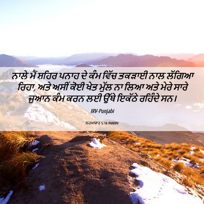 Picture 06 - ਨਹਮਯਾਹ 5:16 PANIRV - ਨਾਲੇ ਮੈਂ ਸ਼ਹਿਰ - Bible Verse Picture