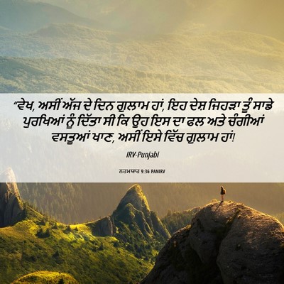 Picture 06 - ਨਹਮਯਾਹ 9:36 PANIRV - “ਵੇਖ, ਅਸੀਂ ਅੱਜ ਦੇ - Bible Verse Picture