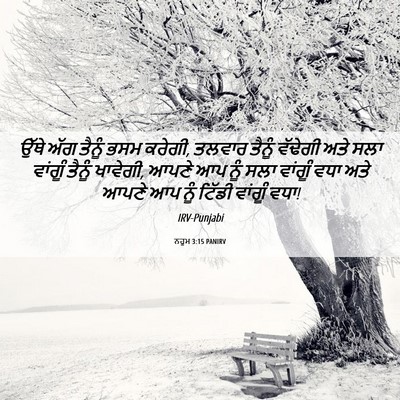 Picture 06 - ਨਹੂਮ 3:15 PANIRV - ਉੱਥੇ ਅੱਗ ਤੈਨੂੰ ਭਸਮ - Bible Verse Picture