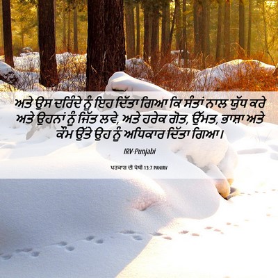 Picture 06 - ਪਰਕਾਸ਼ ਦੀ ਪੋਥੀ 13:7 PANIRV - ਅਤੇ ਉਸ ਦਰਿੰਦੇ ਨੂੰ - Bible Verse Picture